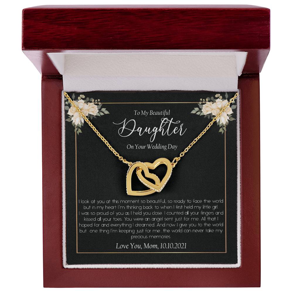 Daugther Wedding Day Interlocking Hearts Necklace