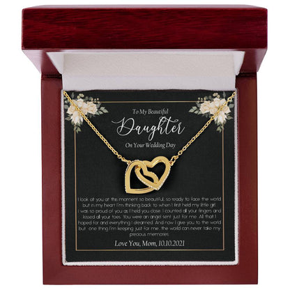 Daugther Wedding Day Interlocking Hearts Necklace