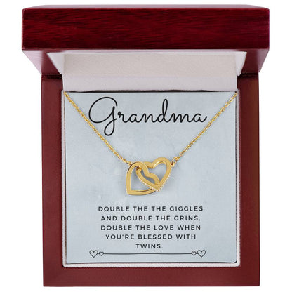 Twin Grandma Necklace Interlocking Hearts Necklace