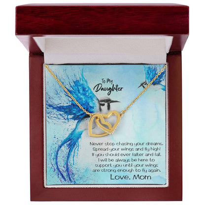 Daughter Necklace Gift Fly High Interlocking Hearts Necklace