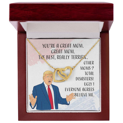 You Are A Great ! Interlocking Hearts Necklace