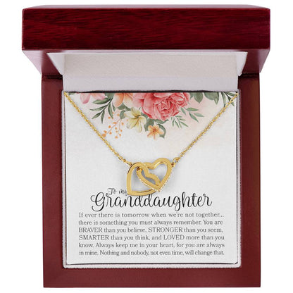 Gift For Granddaughter - To My Beautiful Granddaughter - Double Hearts Necklace - I Love You Interlocking Hearts Necklace