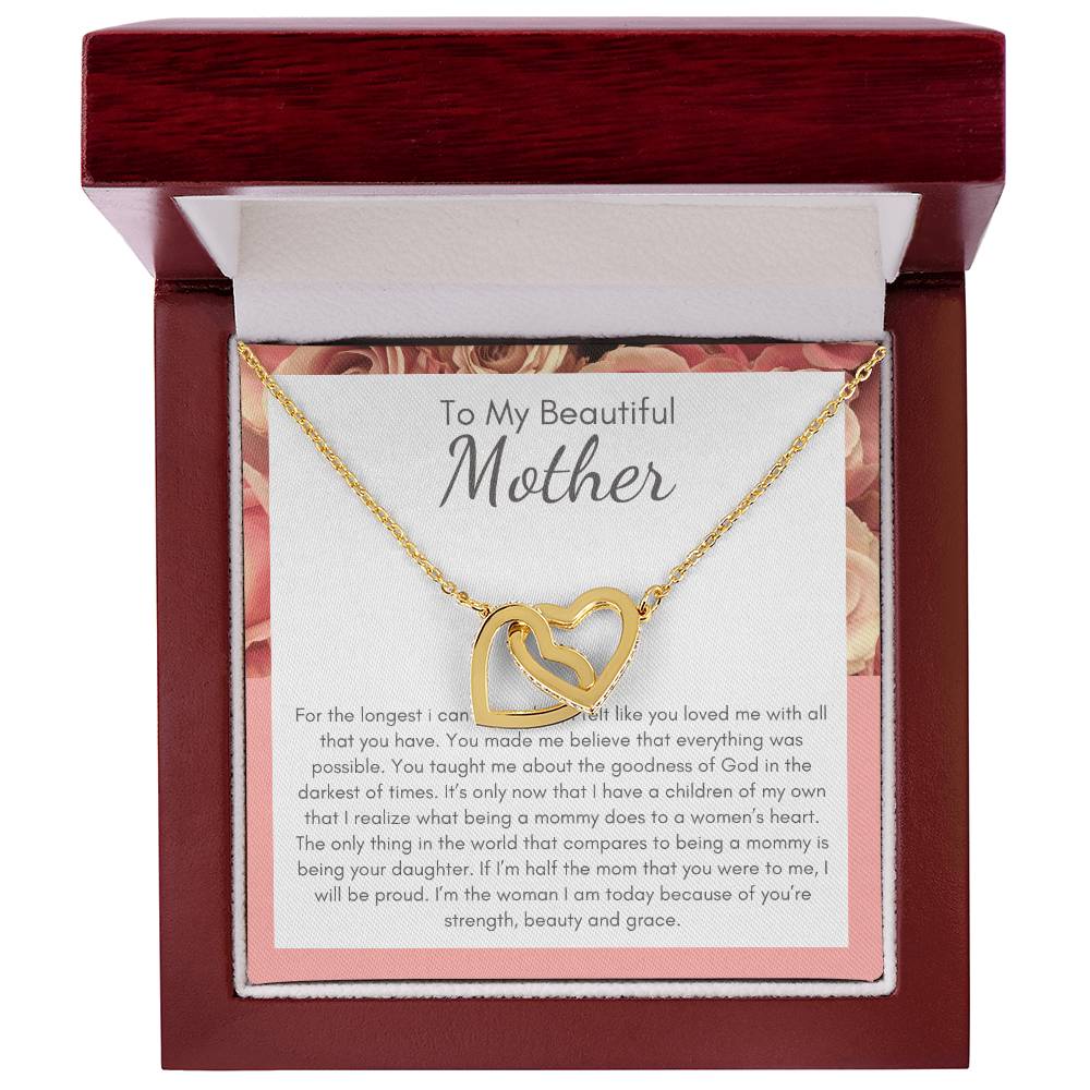 A Beautiful Gift For My Beatiful Mother Interlocking Hearts Necklace
