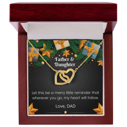 Father And Daughter Linked Hearts Interlocking Hearts Necklace