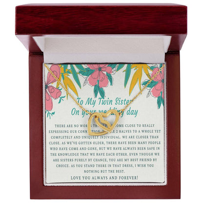 Bride Gift From Sister Sister Wedding Gift From Twin Sister Sister Wedding Necklace Wedding Day Gift For Bride From Sister Interlocking Hearts Necklace