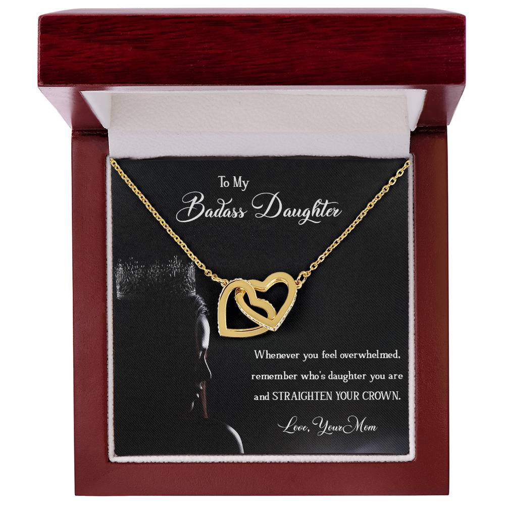 Badass Daughter Interlocking Hearts Necklace