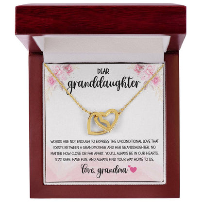 Dear Granddaughter From Grandma Interlocking Hearts Necklace