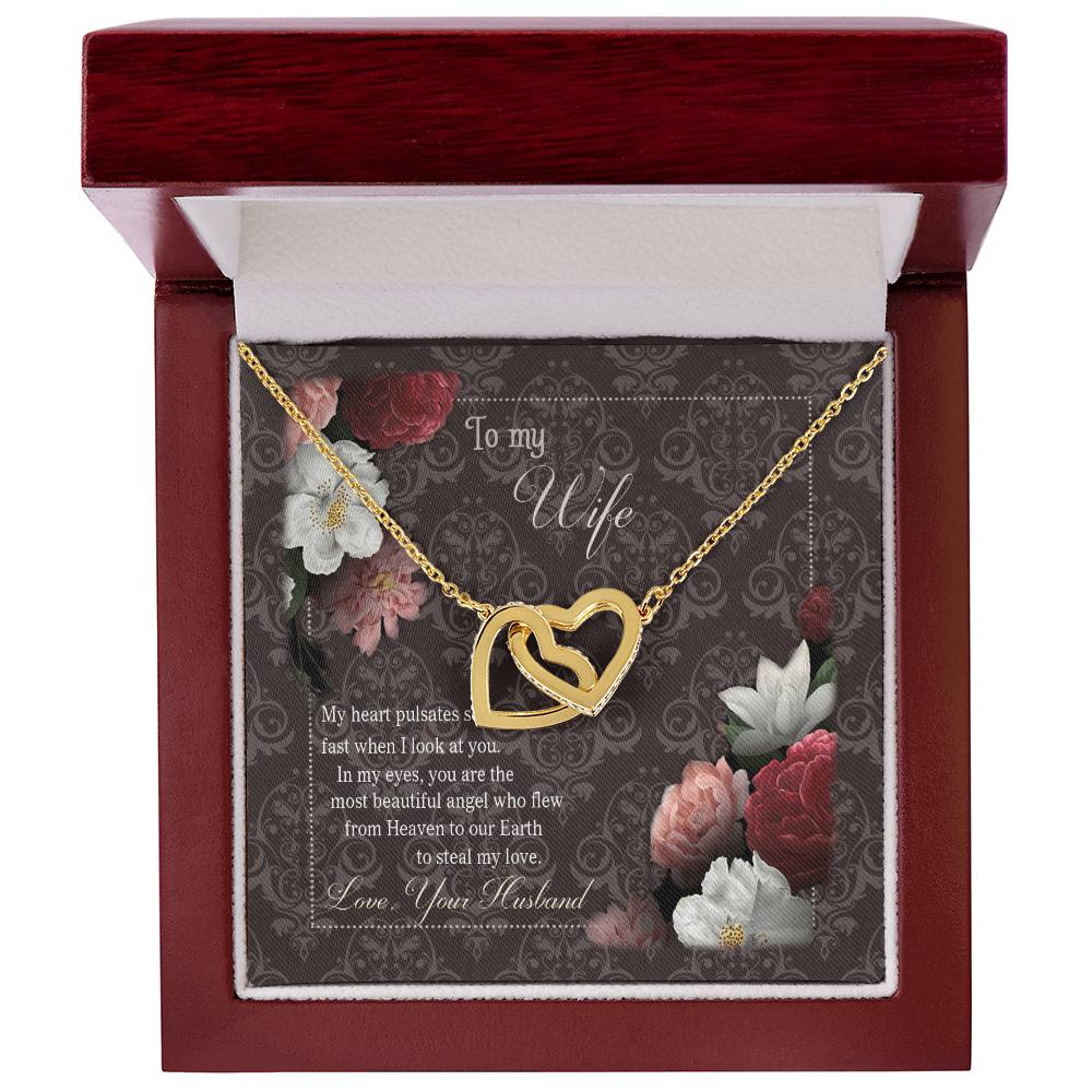 To My Wife Interlocking Hearts Necklace