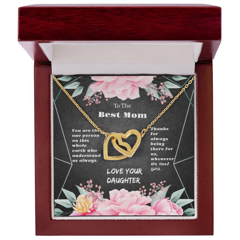 To The Best Mom Interlocking Hearts Necklace