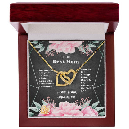 To The Best Mom Interlocking Hearts Necklace