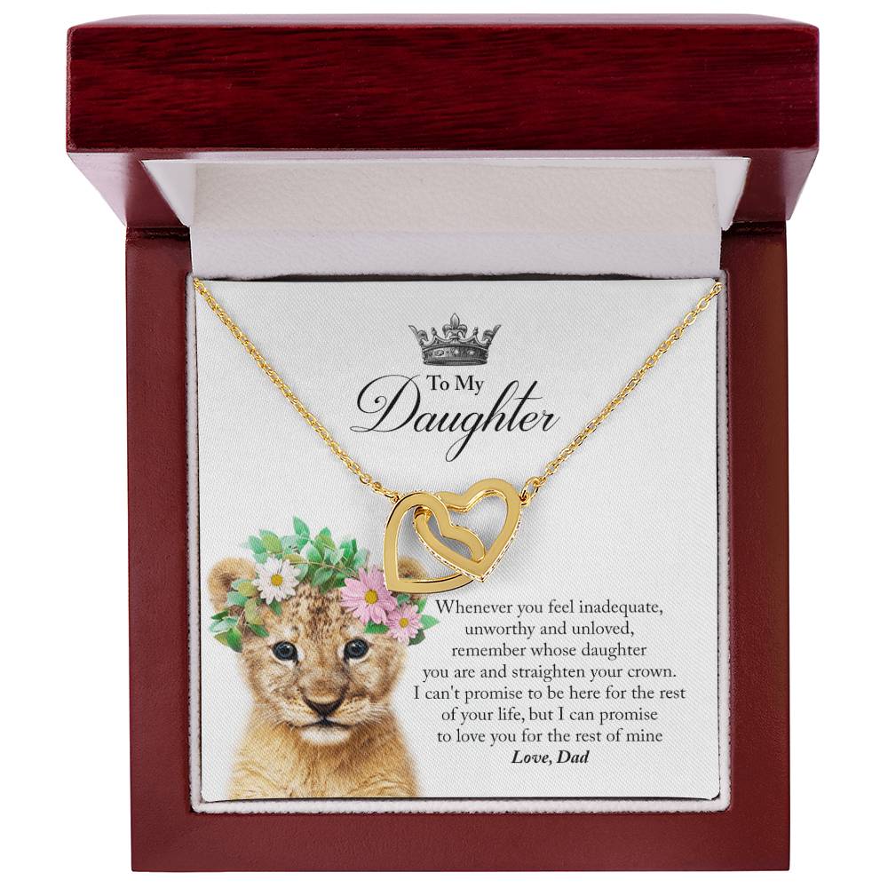 Daughter Straighten Your Crown In Usa Interlocking Hearts Necklace