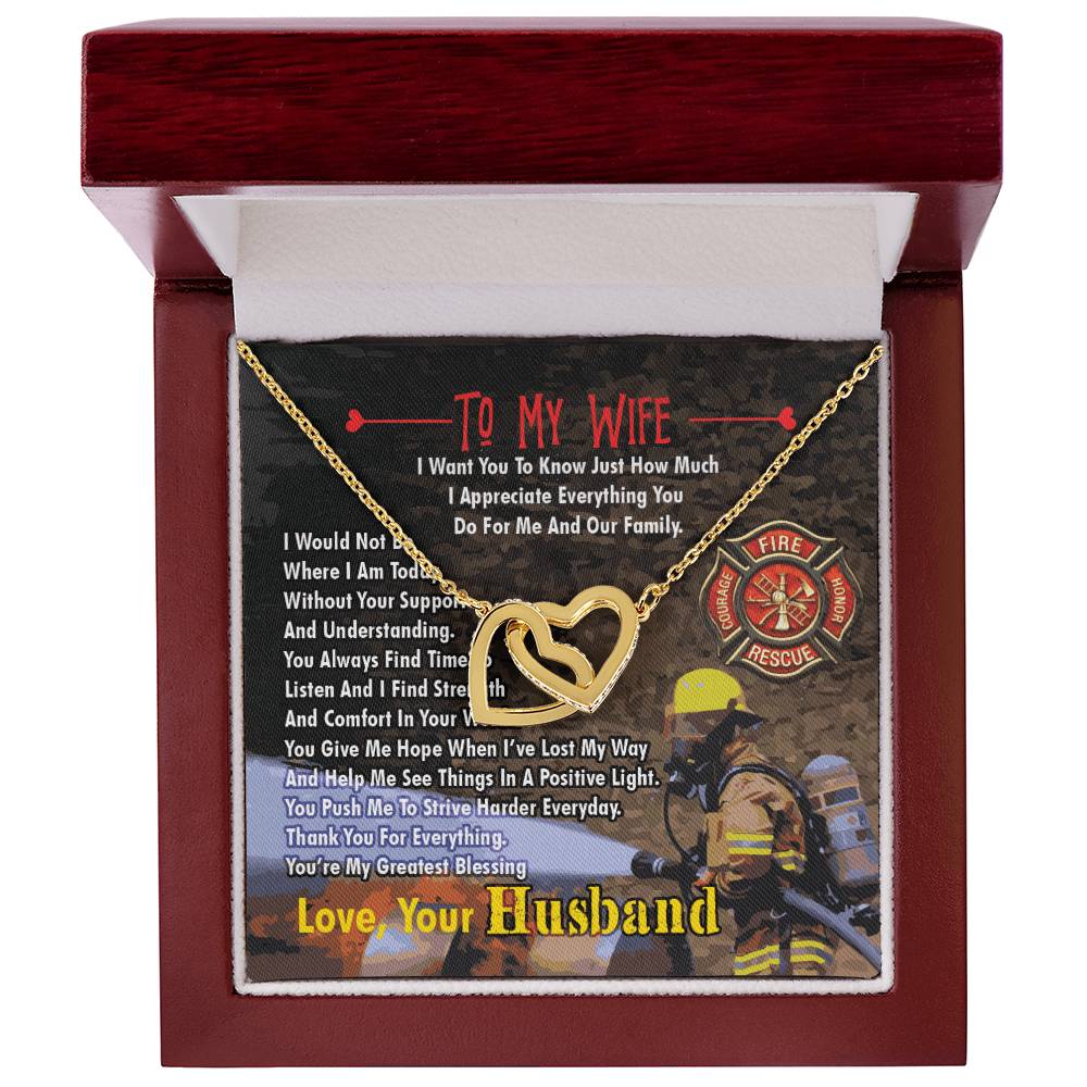 Firefighter'S Wife - Interlocking Heart Necklace Interlocking Hearts Necklace
