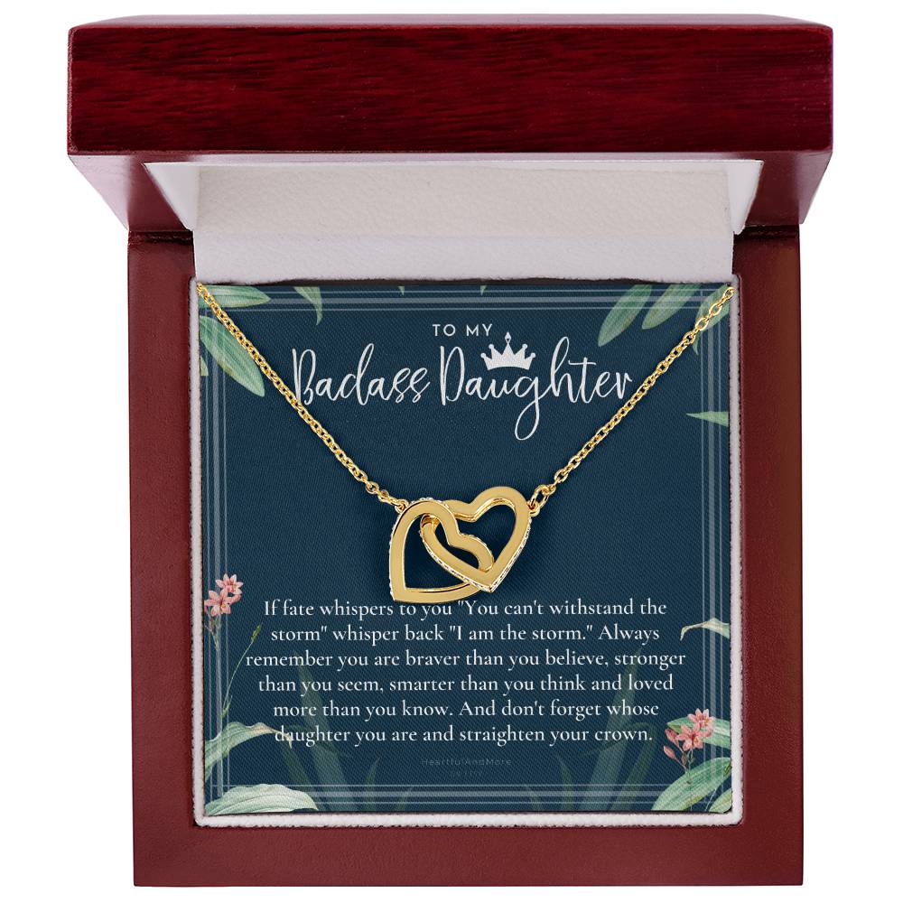 Daughter Gift From Mom Heart Necklace Daughter Gift Interlocking Necklace To Daughter Daughter Graduation Birthday Gift Necklace Interlocking Hearts Necklace