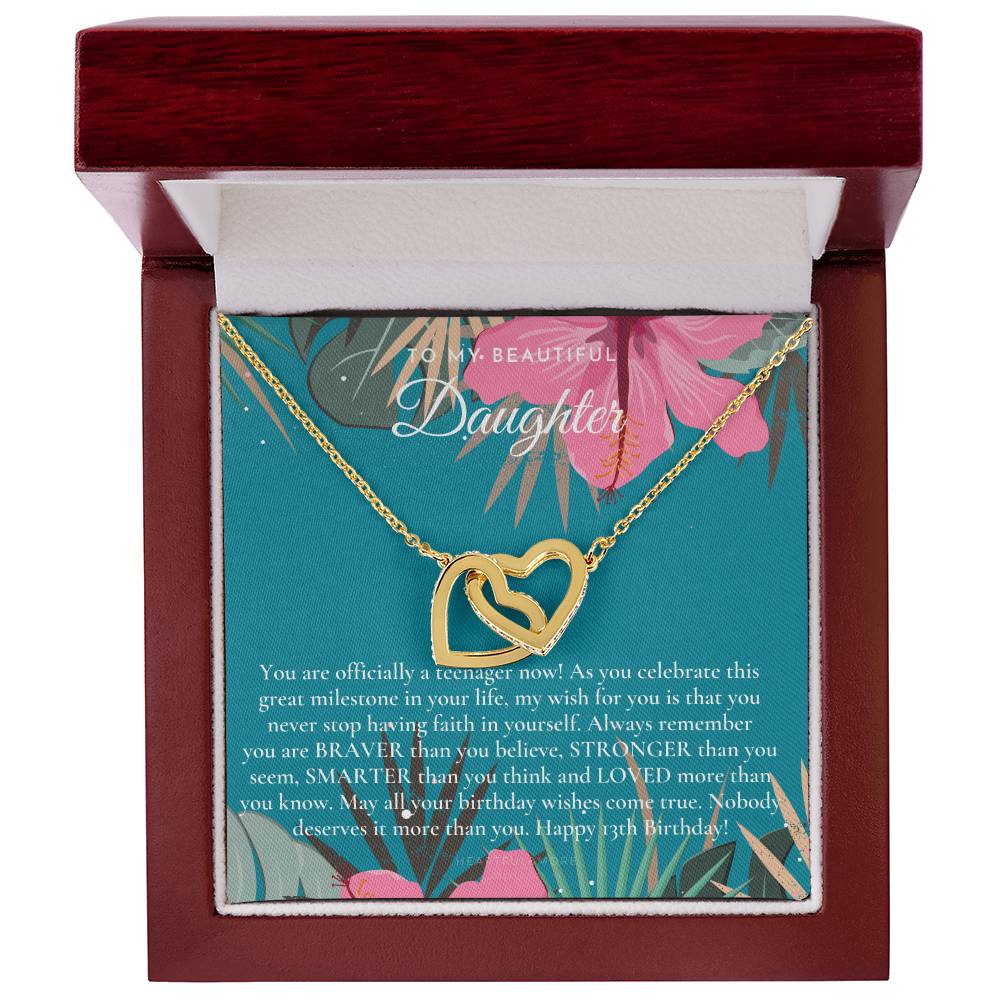 Gift For 13 Year Old Girl Gifts 13Th Birthday Girl 13Th Birthday Gift Thirteenth Birthday Necklace Teen Birthday Gift Official Teenager Interlocking Hearts Necklace
