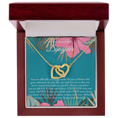 Gift For 13 Year Old Girl Gifts 13Th Birthday Girl 13Th Birthday Gift Thirteenth Birthday Necklace Teen Birthday Gift Official Teenager Interlocking Hearts Necklace