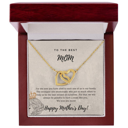 To The Best Mom Interlocking Heart Gift Necklace Interlocking Hearts Necklace