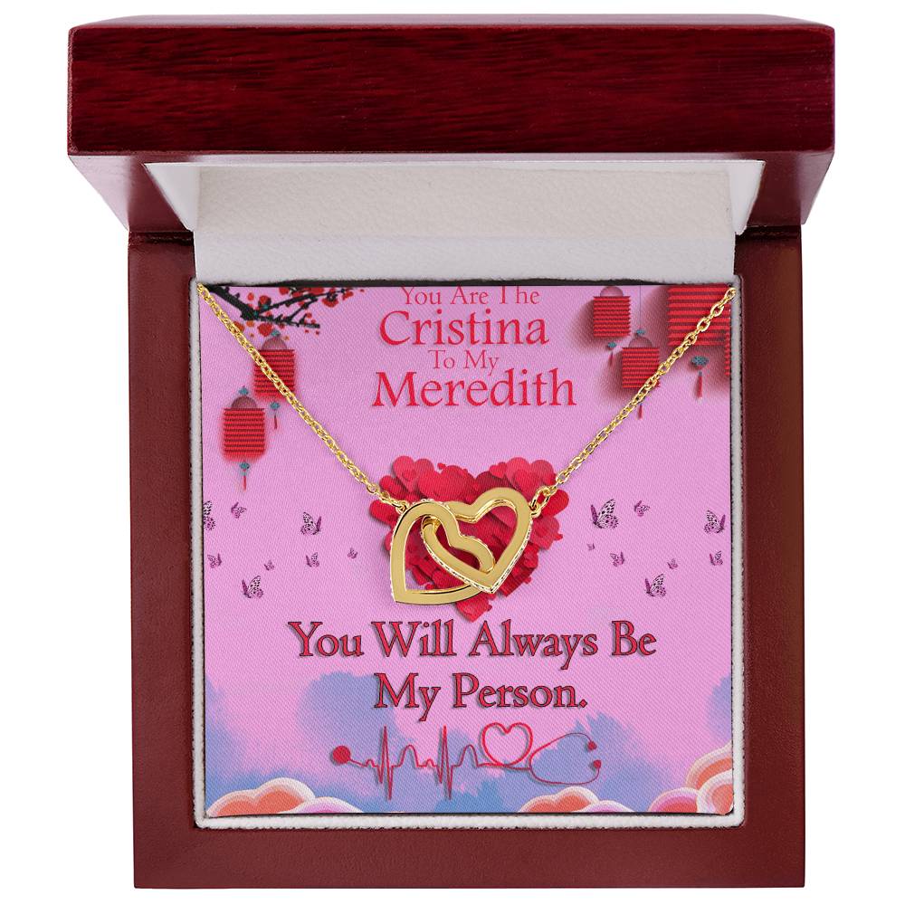 You Are The Christina To My Meredith Stainless Steel Mahogany Style Box With Light For Your Best Friendyour Love Interlocking Hearts Necklace