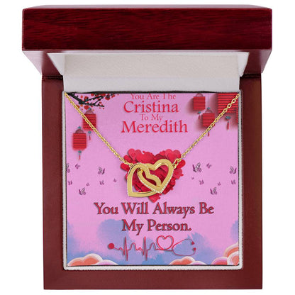 You Are The Christina To My Meredith Stainless Steel Mahogany Style Box With Light For Your Best Friendyour Love Interlocking Hearts Necklace