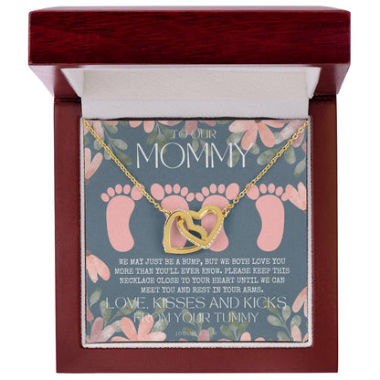 Twin Baby Gift Twins Baby Shower Future Mom Of Twins Twins Gender Reveal Twin Bump To Mom Gift From Twins Mothers Day Gift Twin Mama Interlocking Hearts Necklace