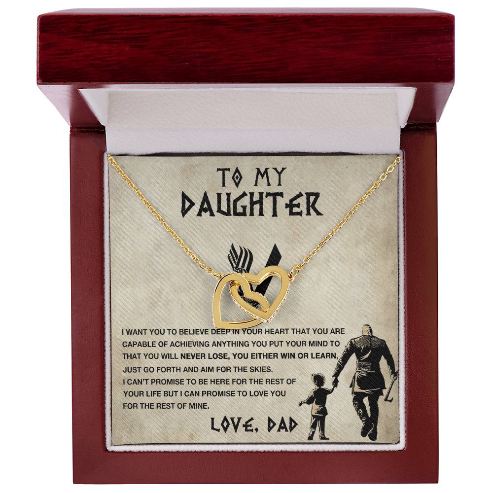 Gift For Daughter - Premium Interlocking Hearts Necklace