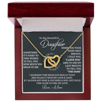 Feel My Love Daughter Interlocking Hearts Necklace