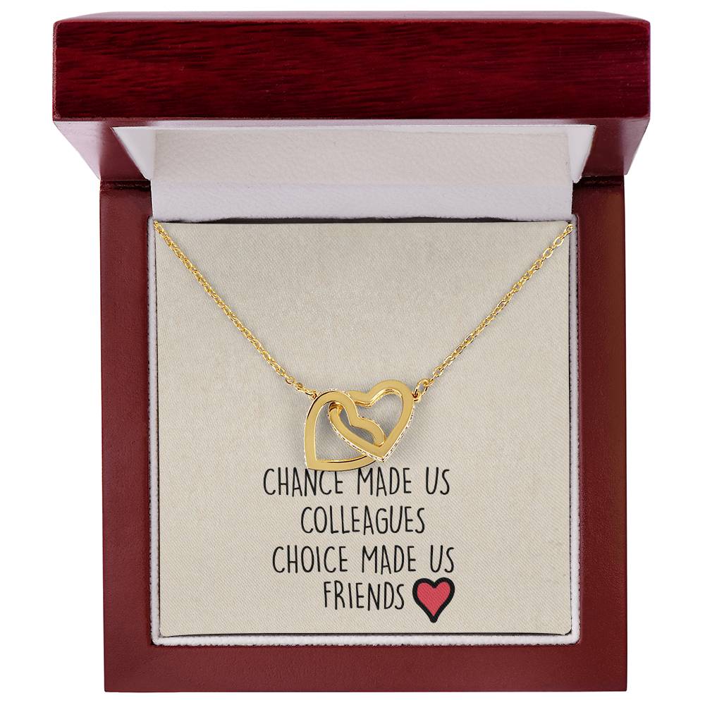 Chance Made Us Colleagues Interlocking Heart Necklace Best Friend Gift Bff Gift Interlocking Hearts Necklace
