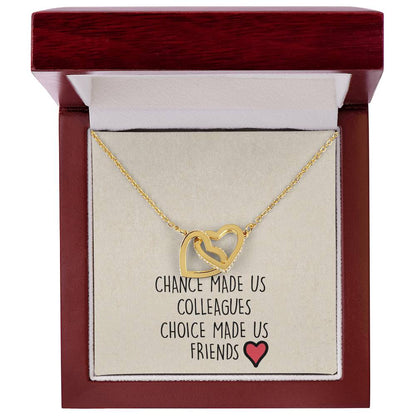 Chance Made Us Colleagues Interlocking Heart Necklace Best Friend Gift Bff Gift Interlocking Hearts Necklace