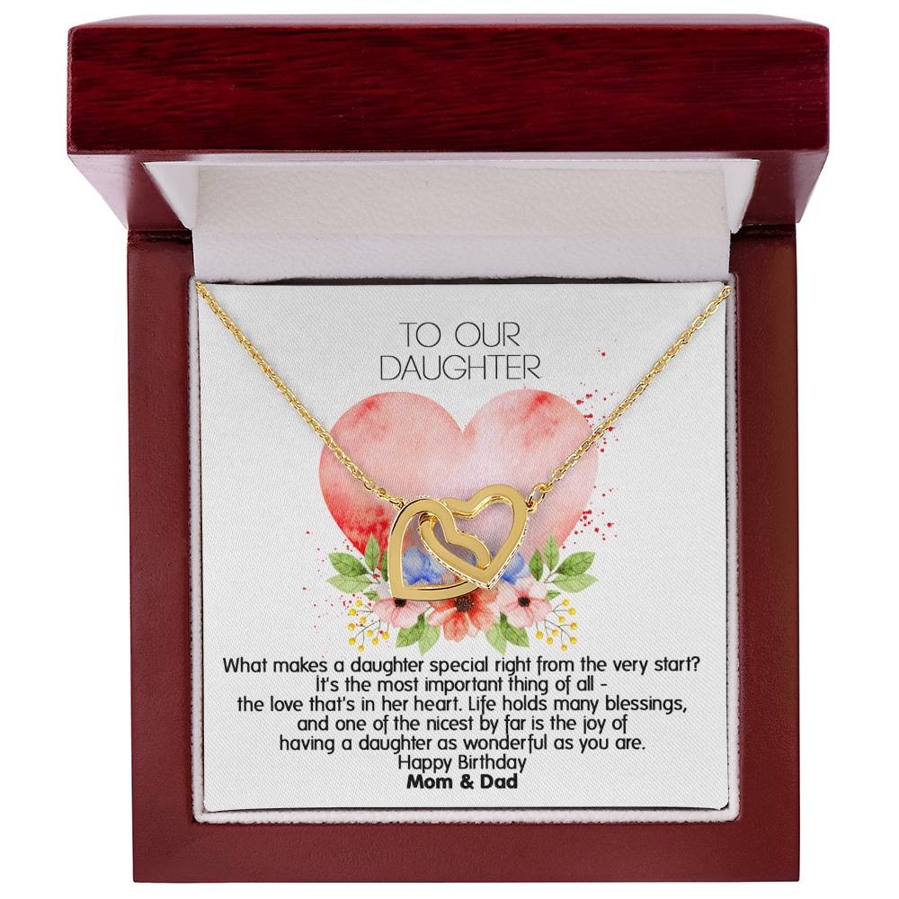 Unique Gift For Your Daughter'S Birthday - Interlocked Heart Necklace Interlocking Hearts Necklace