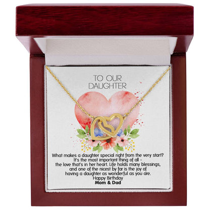 Unique Gift For Your Daughter'S Birthday - Interlocked Heart Necklace Interlocking Hearts Necklace