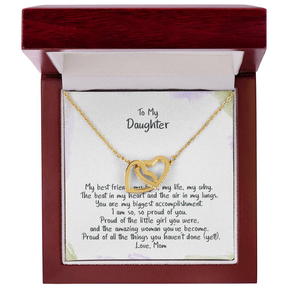 Daughter My Why - Hearts Necklace Interlocking Hearts Necklace