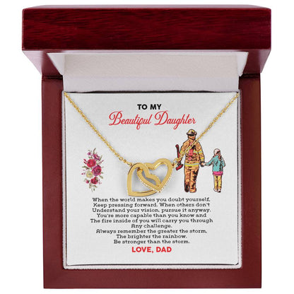 Firefighter'S Daughter - Interlocking Heart Necklace Interlocking Hearts Necklace