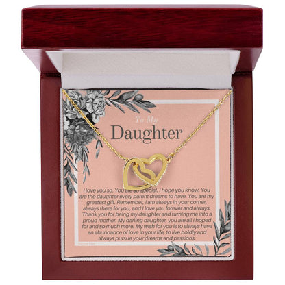 Daughter Gift Interlocking Hearts Necklace