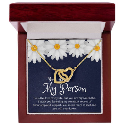 You Are My Person Interlocking Hearts Necklace