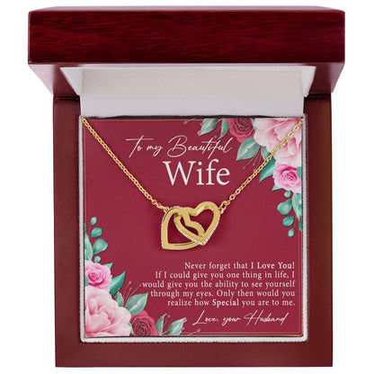 A Beautiful Gift For A Beautiful Wife Interlocking Hearts Necklace
