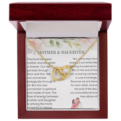 Bond Between Mother & Daughter Two Hearts Necklace Interlocking Hearts Necklace