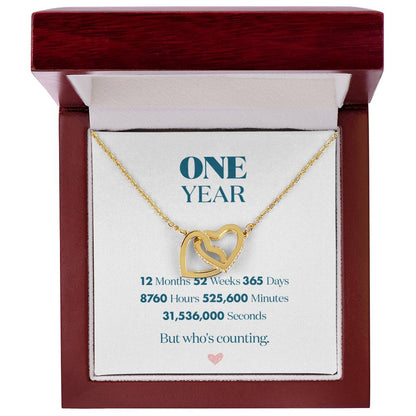 Anniversary Gifts For Girlfriend 1 Year - One Year Anniversary Gift For Her Interlocking Hearts Necklace