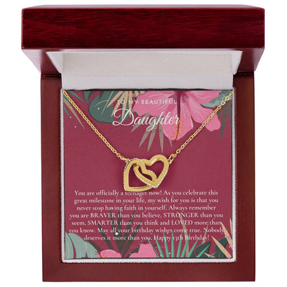 Gift For 13 Year Old Girl Gifts 13Th Birthday Girl 13Th Birthday Gift Thirteenth Birthday Necklace Teen Birthday Gift Official Teenager Interlocking Hearts Necklace