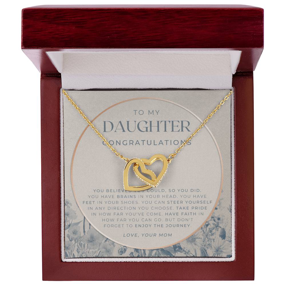 Daughter Graduation Gift Necklace For Her College Graduation Gift For Her High School Senior Graduation Class Of Interlocking Hearts Necklace