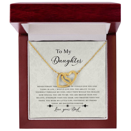 Dad To Daughter Never-Ending Interlocking Love Hearts Necklace - Birthday Gift - Just Because Interlocking Hearts Necklace