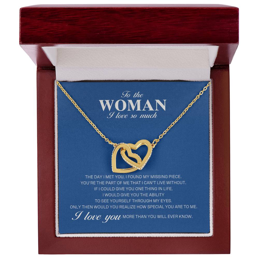 To The Woman I Love So Much - Interlocking Heart Necklace Interlocking Hearts Necklace