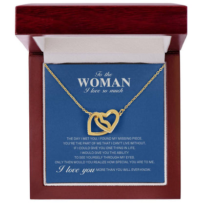 To The Woman I Love So Much - Interlocking Heart Necklace Interlocking Hearts Necklace