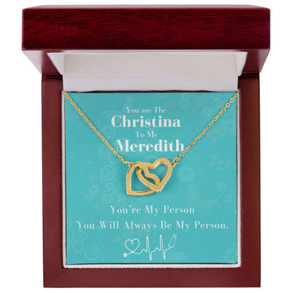 You Are The Cristina To My Meredith Joined Hearts Necklace Interlocking Hearts Necklace