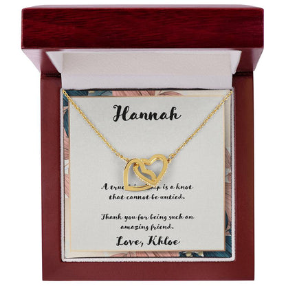 A True Friendship Interlocking Hearts Necklace