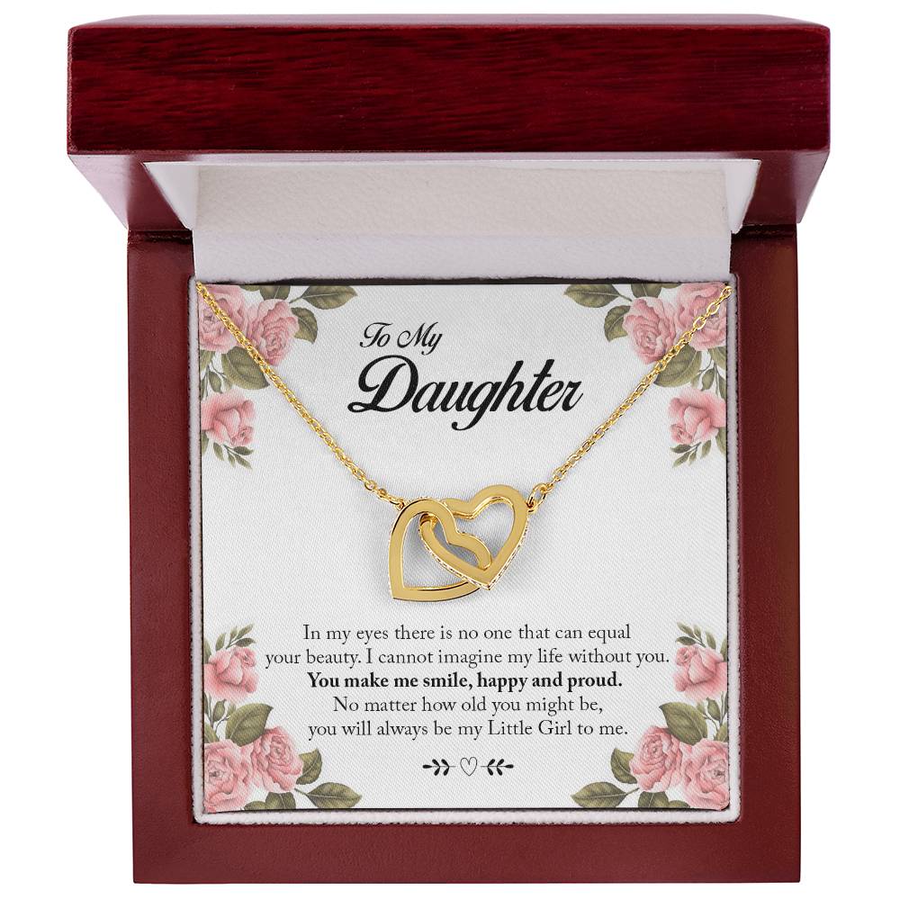 You Will Always Be My Little Girl Interlocking Hearts Necklace