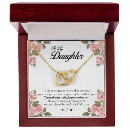 You Will Always Be My Little Girl Interlocking Hearts Necklace