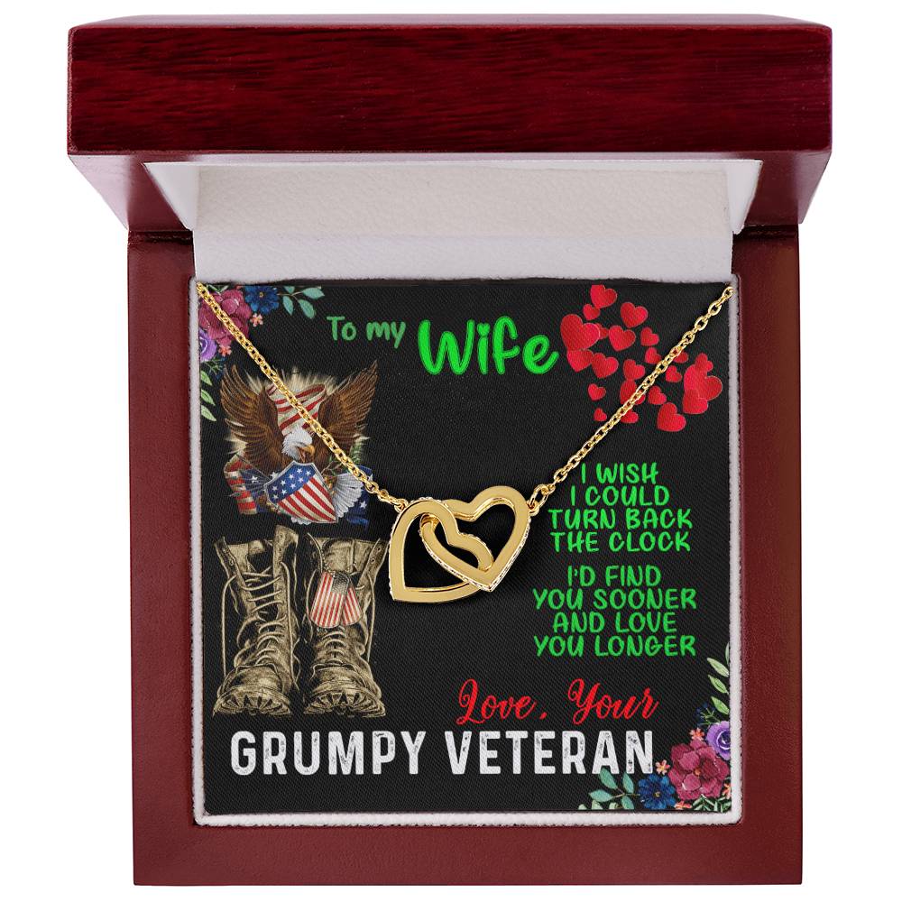 Veteran Wife Interlocking Heart Necklace Interlocking Hearts Necklace