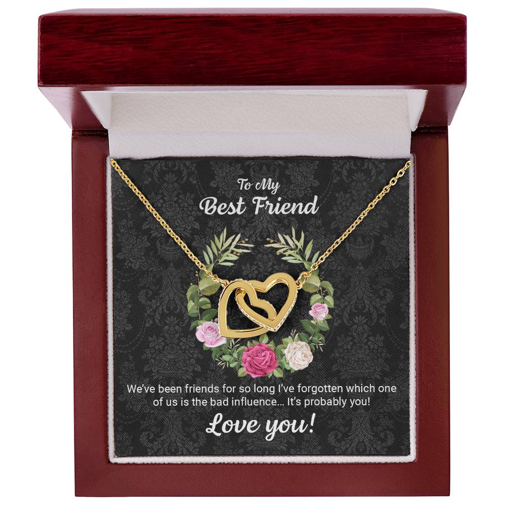 Best Friends Twin Hearts Necklace Interlocking Hearts Necklace