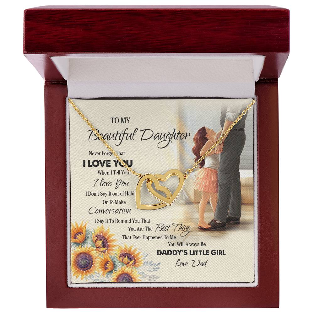 Gift For Daughter Birthday Draduation Gift For Daughter From Dad Necklace For Daughter Jewelry For Daughter Interlock Necklace Interlocking Hearts Necklace