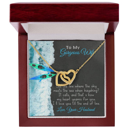 To My Wife Necklace Gnome Ribbon Pendant Dwarf Jewelry Wife Necklace Husband To Wife Silver Valentine Gnomes Valentines Day Gift For Her Interlocking Hearts Necklace