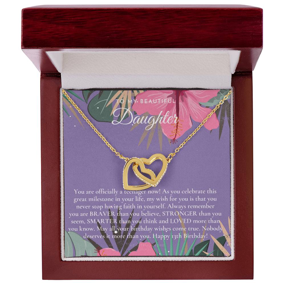 Gift For 13 Year Old Girl Gifts 13Th Birthday Girl 13Th Birthday Gift Thirteenth Birthday Necklace Teen Birthday Gift Official Teenager Interlocking Hearts Necklace